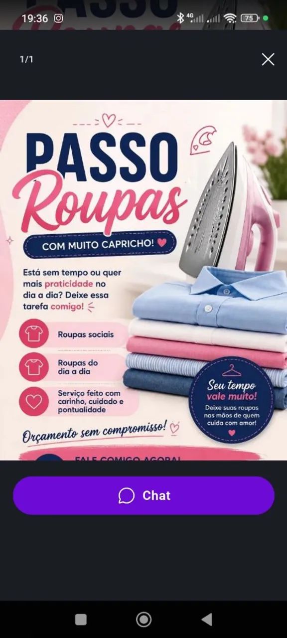 Passadeira disponível 