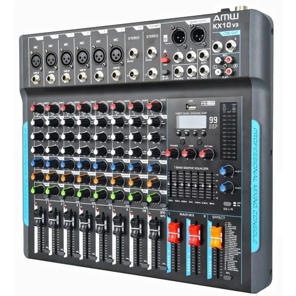 Mesa  Mixer de som 10 canais , 99 efeitos FX ,USB bluetooth interface Pc usb - Foto 3