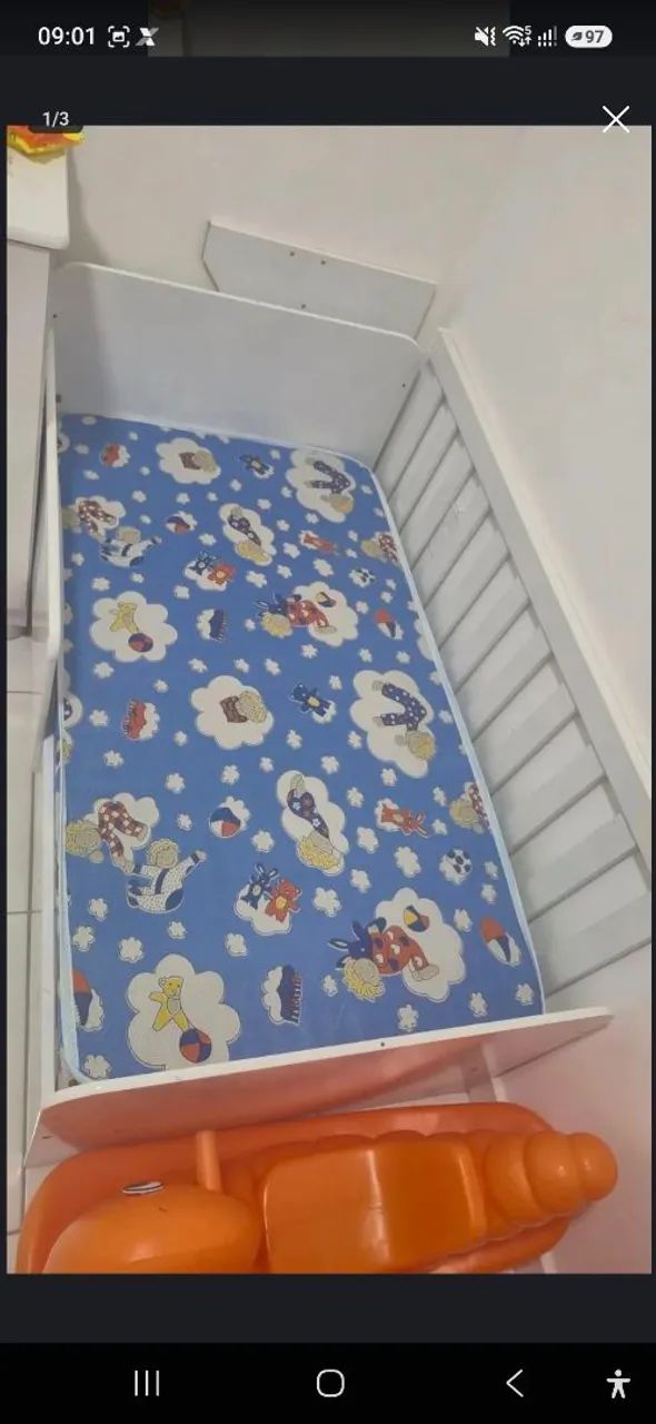 Berço cama 2 em 1 + colchão  - Foto 3