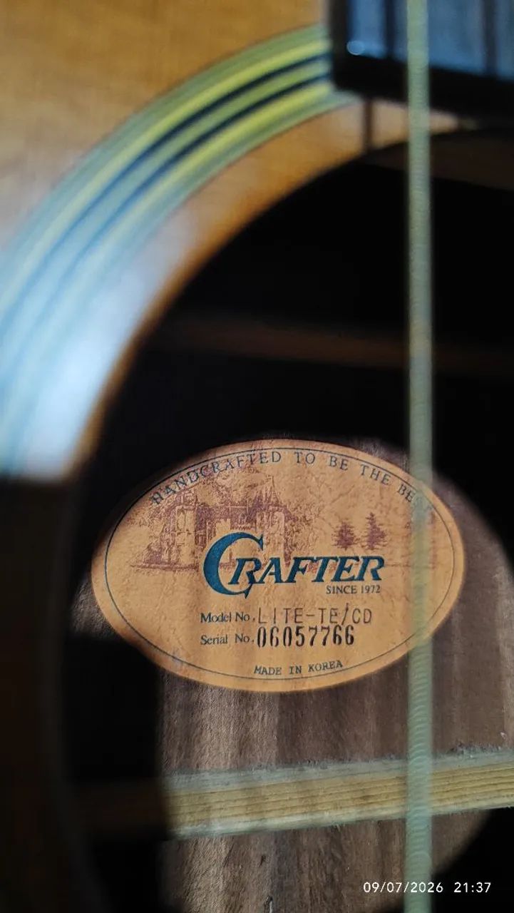 Violão Crafter Lite-TE/CD Eletroacústico Coreano - Tampo Sólido