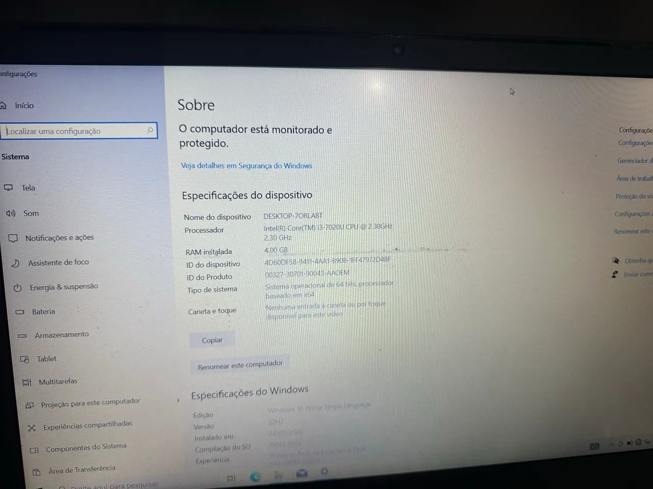 NOTEBOOK I3-7020U 7ª GERAÇÃO + 4GB RAM | ACEITO TROCA / ACEITO PROPOSTA - Foto 5