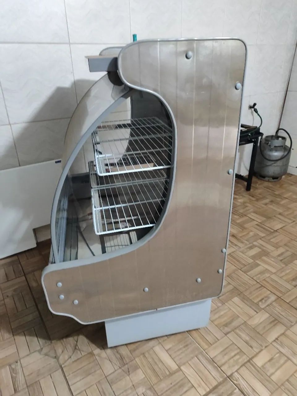 Balcão expositor seco, todo no inox muito conservado  - Foto 4