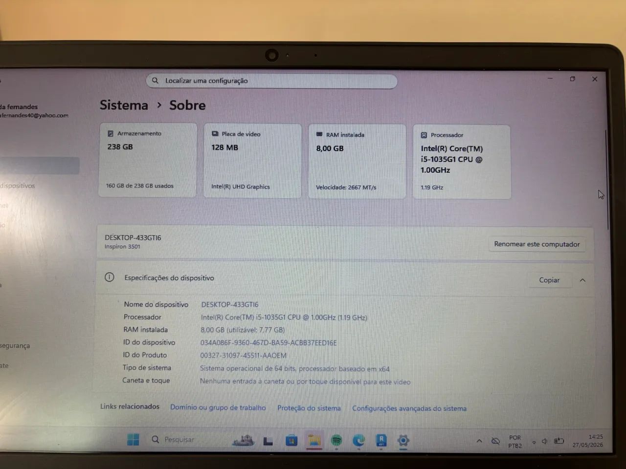 Notebook inspiron 3501 - Foto 3