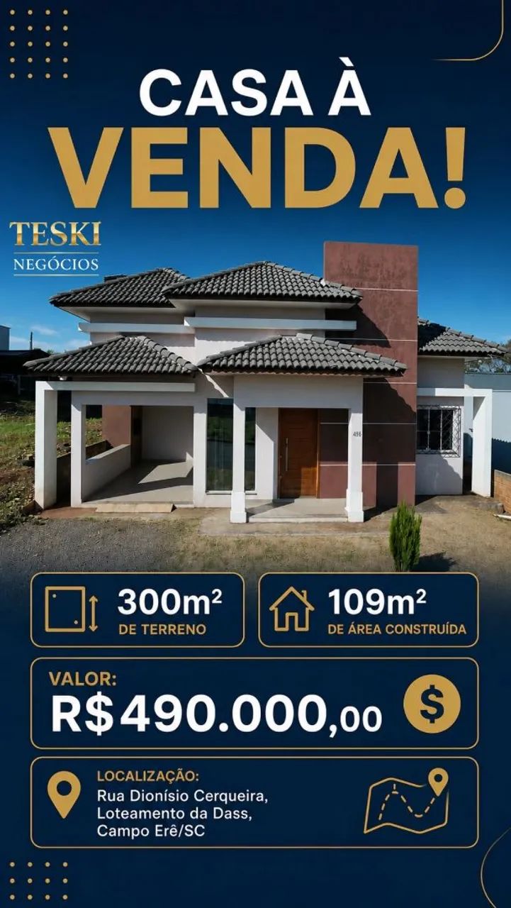 VENDO Casa Semi Mobiliada em Campo Erê/SC 