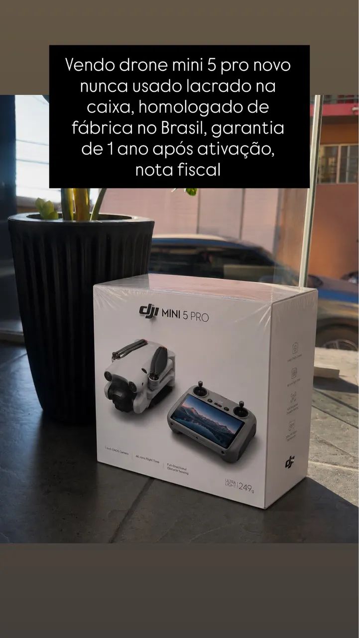 Drone mini 5 pro lacrado Brasil 1 ano de garantia