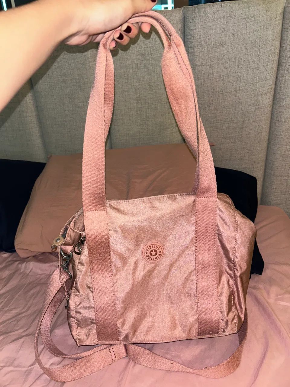 Bolsa kipling rosa original 