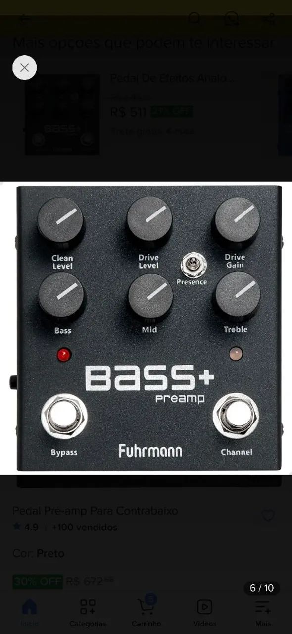 Pedal Pré-amp Para Contrabaixo - Foto 2