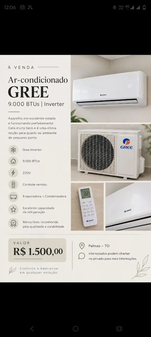 Ar condicionado gree 
