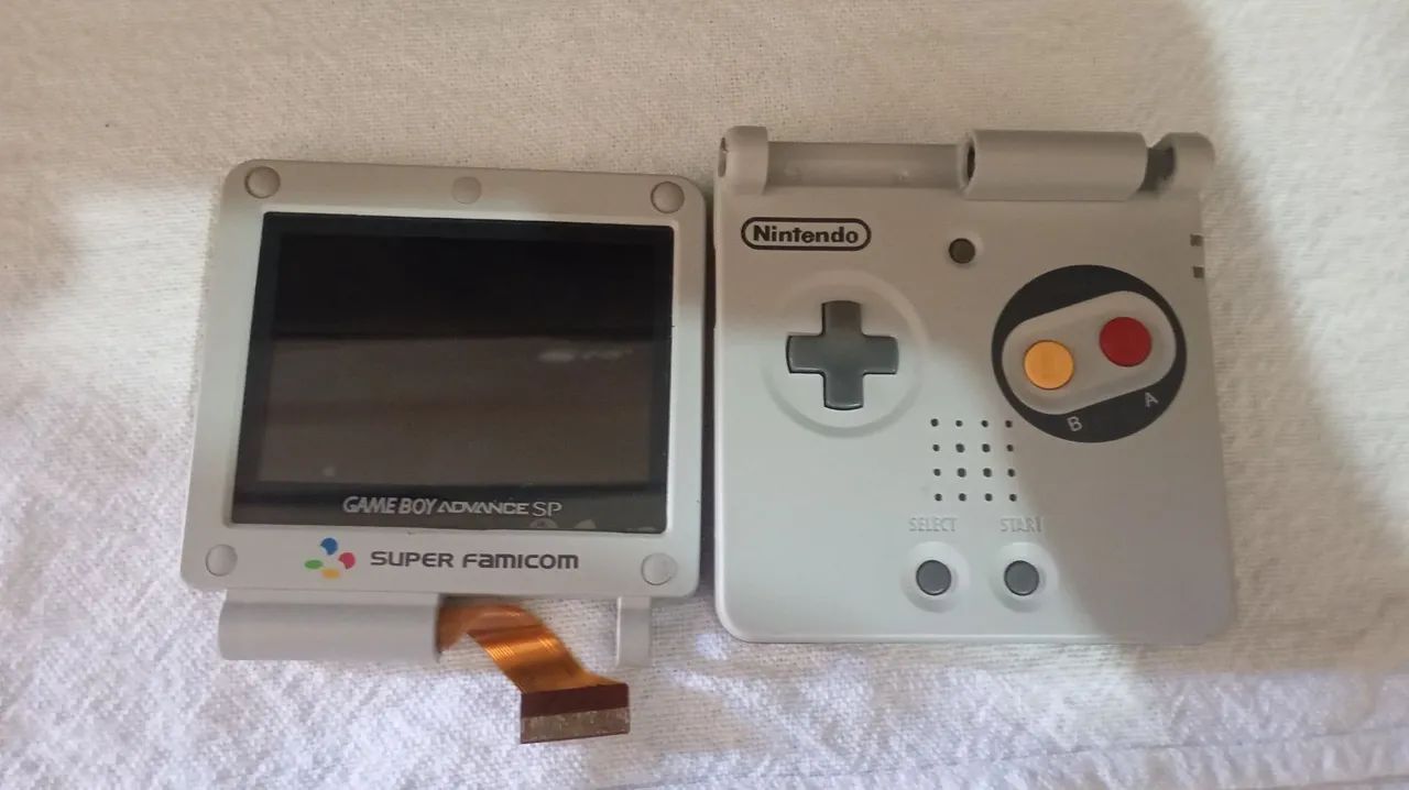 TELA ORIGINAL GBA SP + CARCAÇA NOVA TEMA SUPER FAMICOM - Foto 5