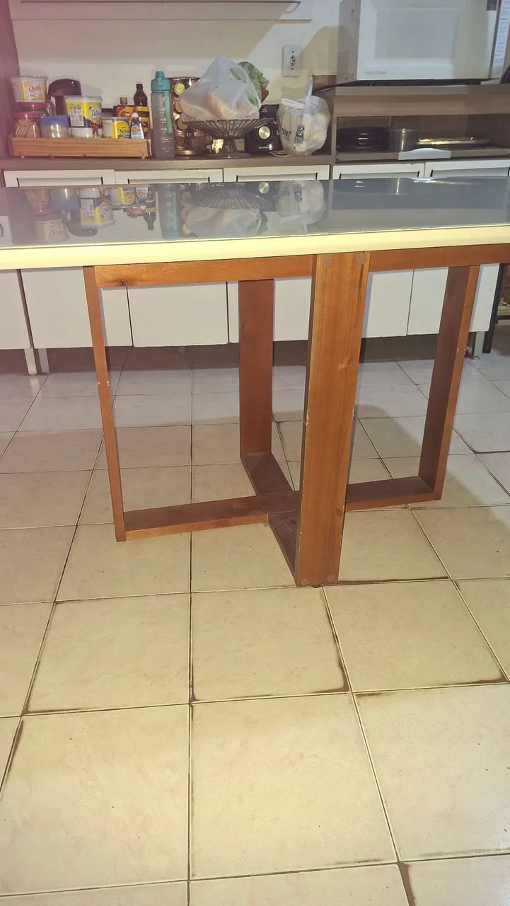 Mesa de com tampo de vidro 160x90 - Foto 3