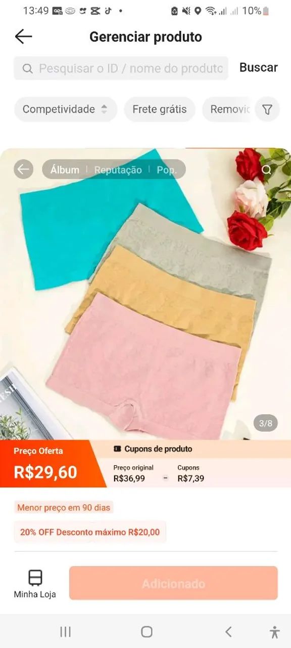 Kit 5 Calcinha Box Confortável Feminina - Excelente Caimento - Foto 2