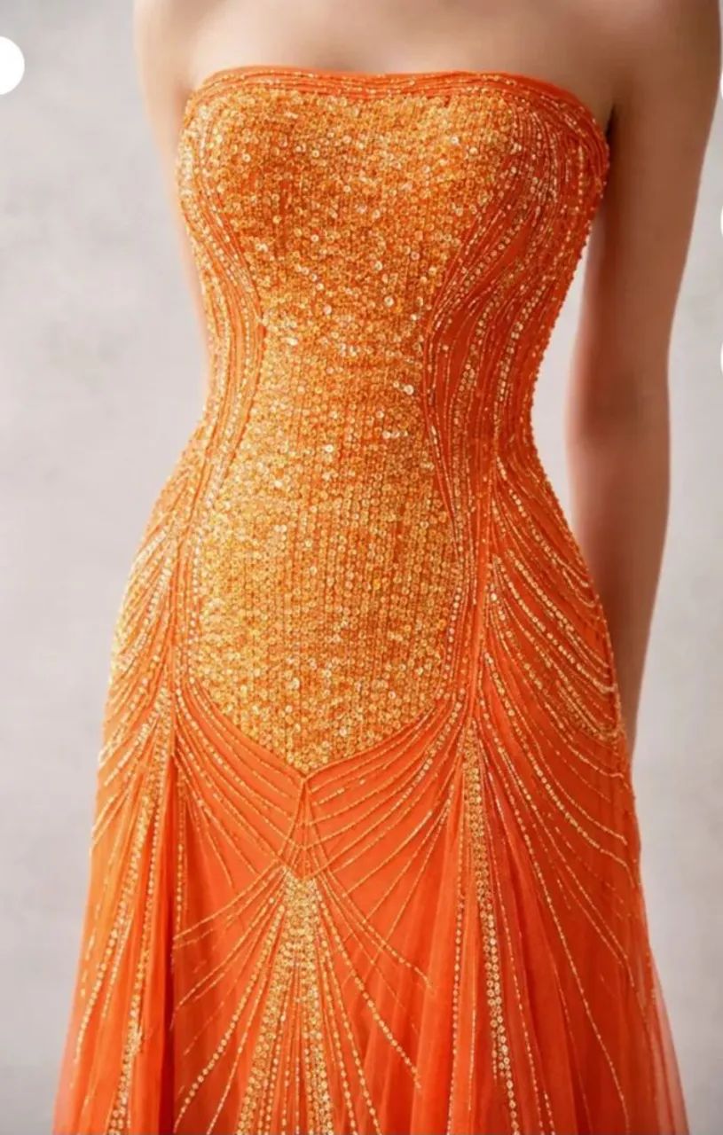 Vestido para festas laranja - Foto 4