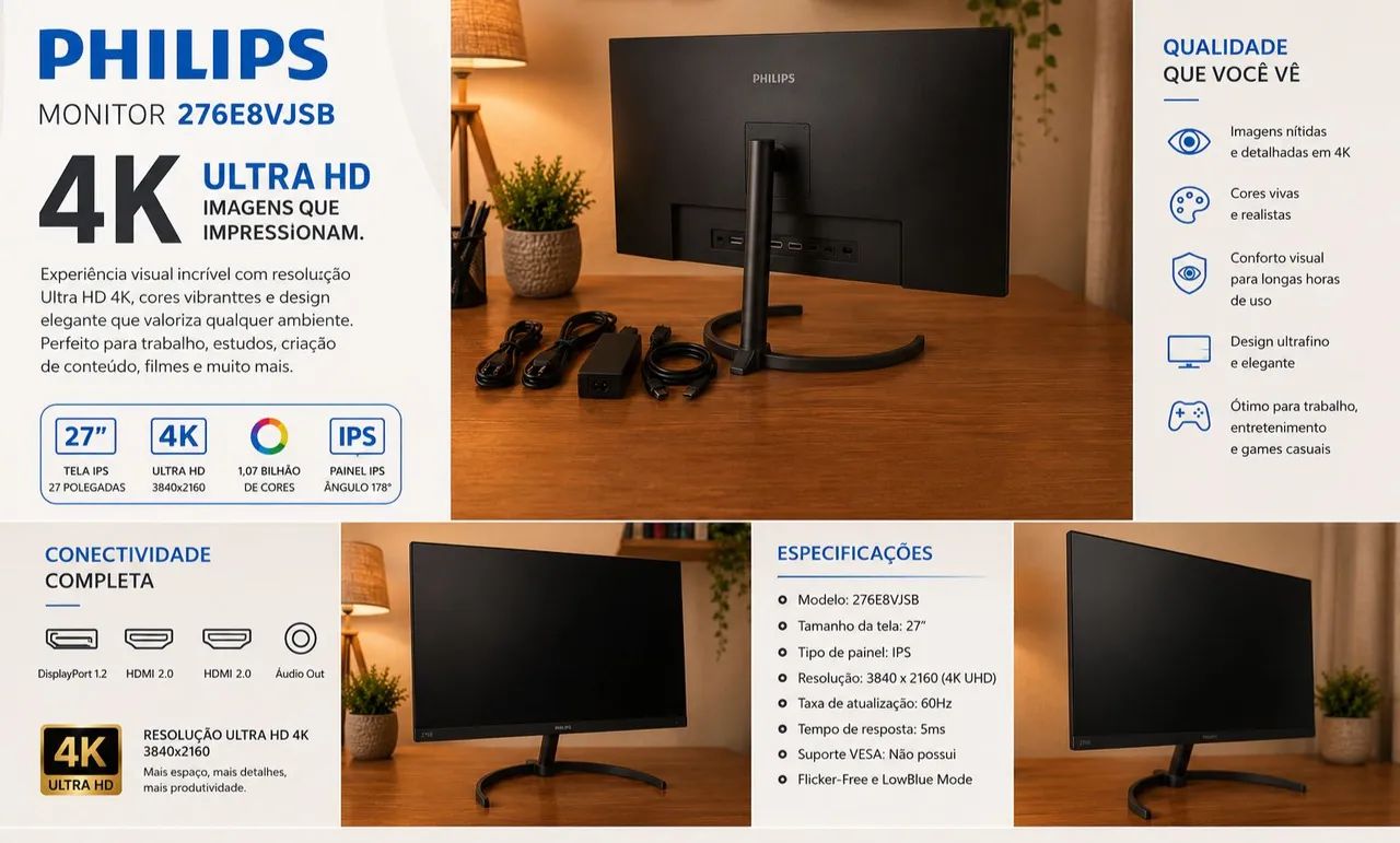 Monitor Philips 27 POL 4K Ultra HD IPS  - Foto 5
