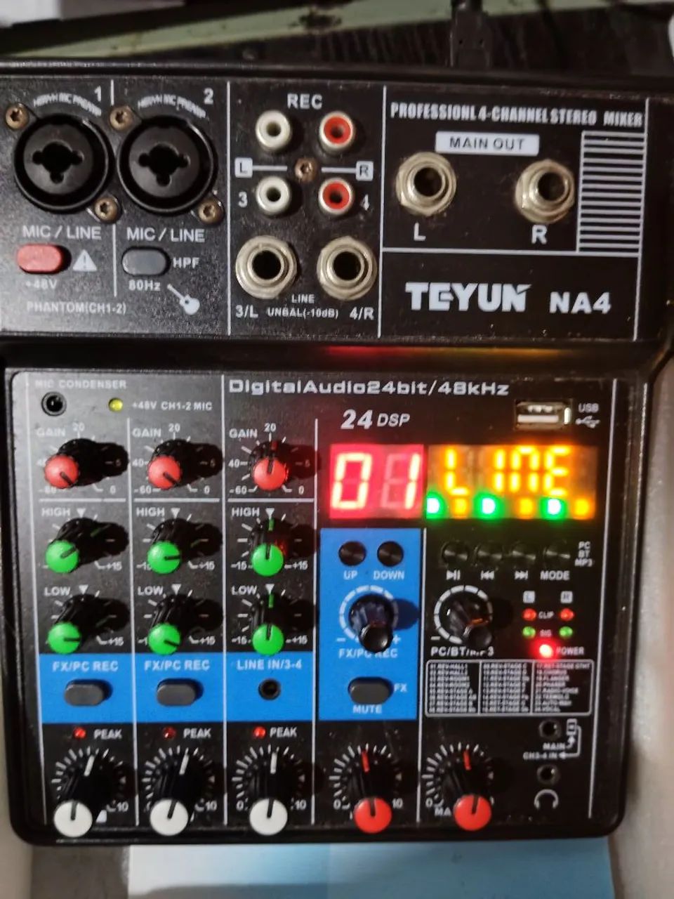 Mesa de Som Teyun 4 Canais - Com Bluetooth e Interface de Áudio - Foto 4
