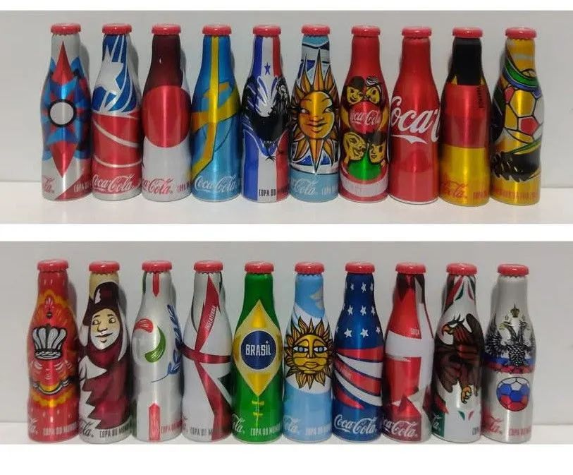 Coleção Miniaturas Coca-Cola Copa 2014 - Completa e Impecável