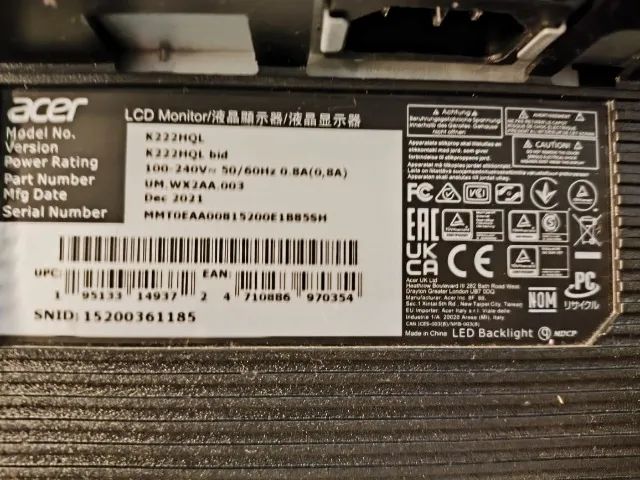 Monitor Acer 21,5" K222HQL Full HD LED Backlight - Foto 5