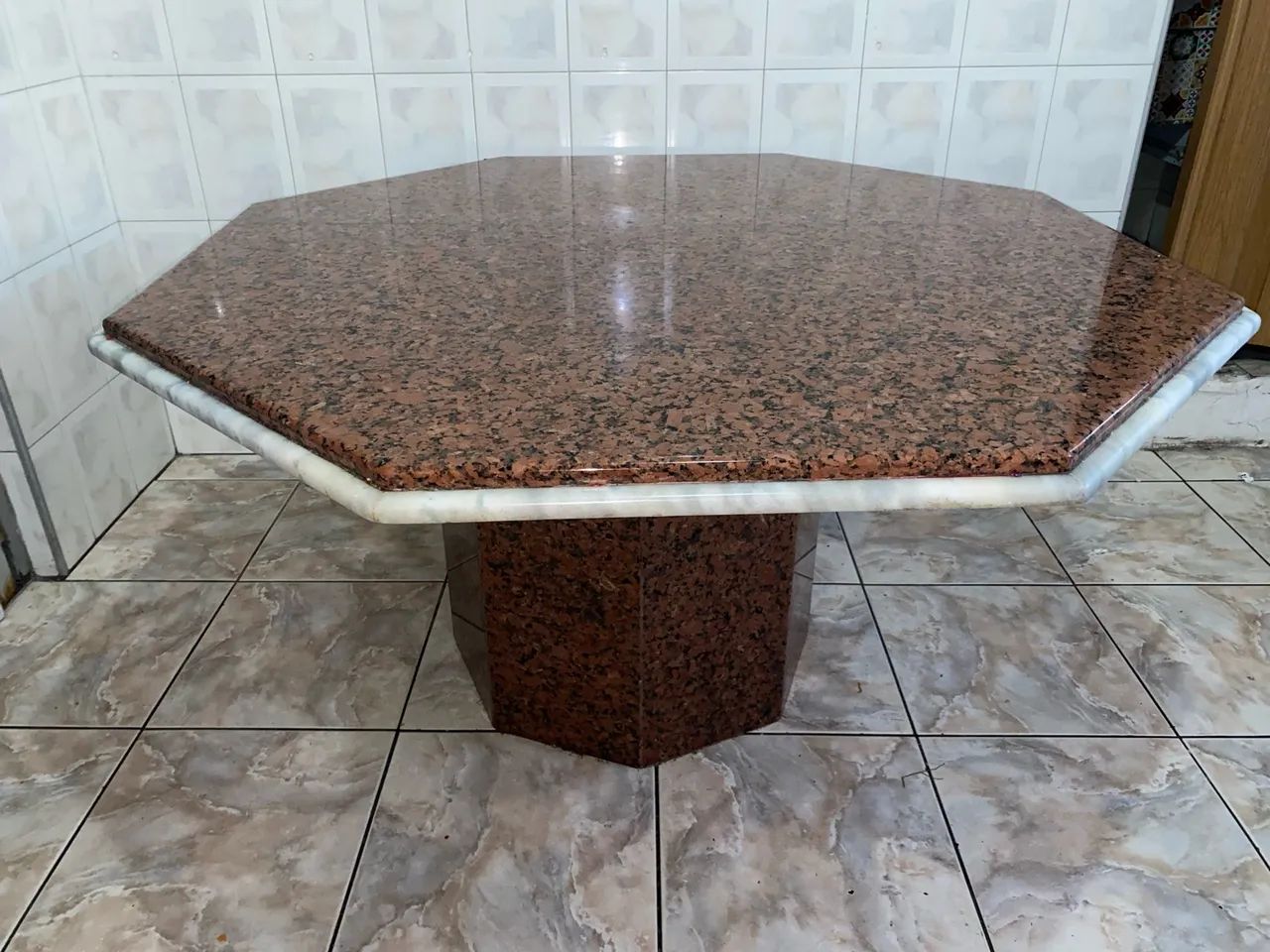 Mesa hexagonal de Mármore/Pedra - Foto 3