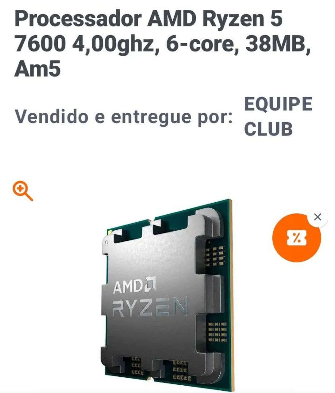 Processador AMD Ryzen 5 7600 am5 