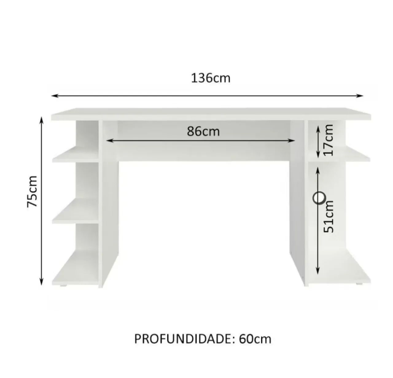 Mesa de computador multiuso branco - Foto 2