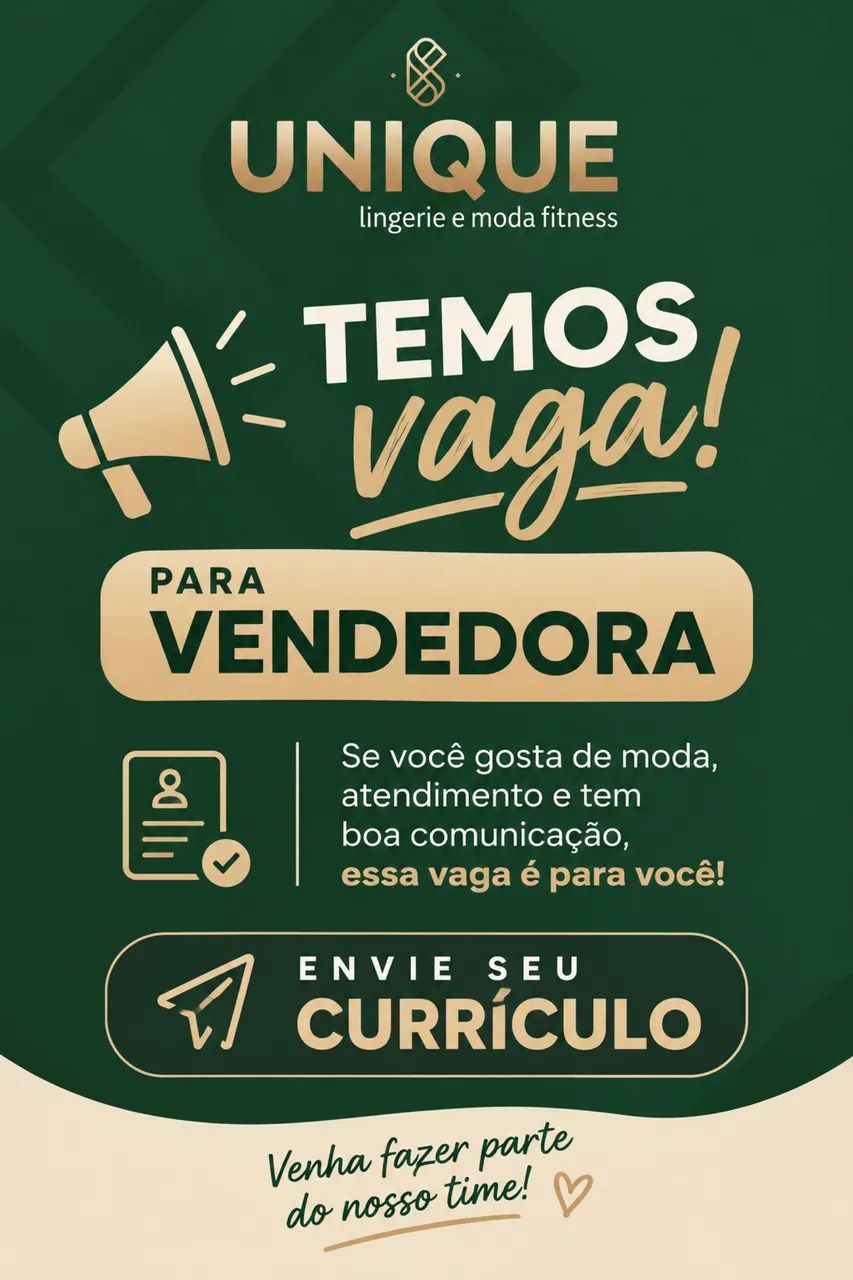 Vaga para vendedora 