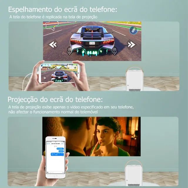 Projetor ISINBOX X8 (Android, WiFi, 5G) + Tripé - Foto 4