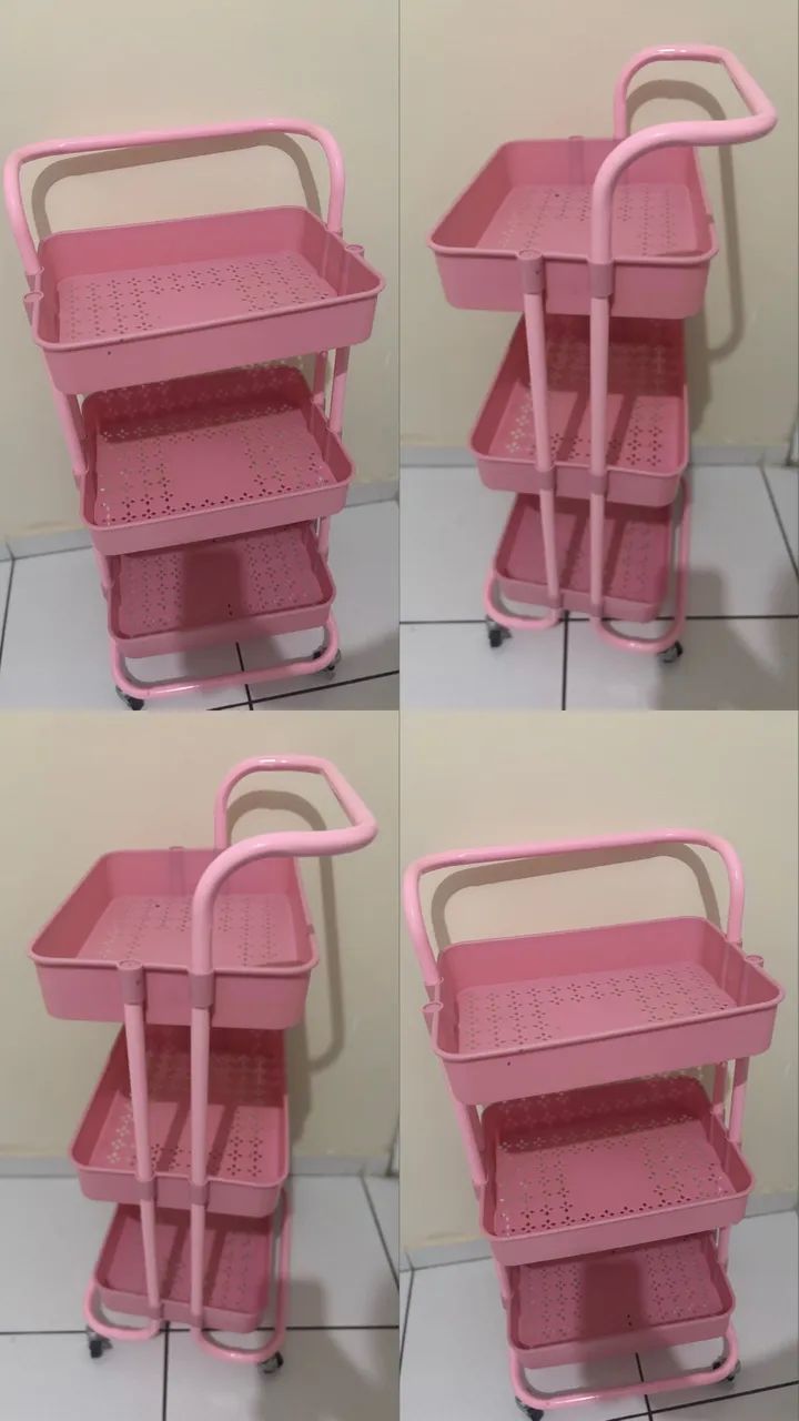 Carrinho auxiliar rosa