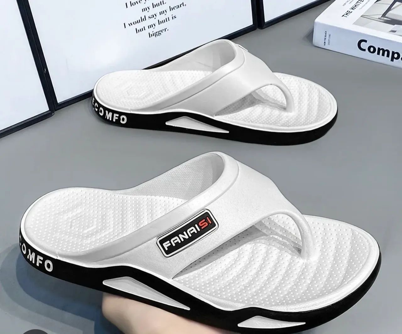 Sandália masculina confortável branca - Foto 2