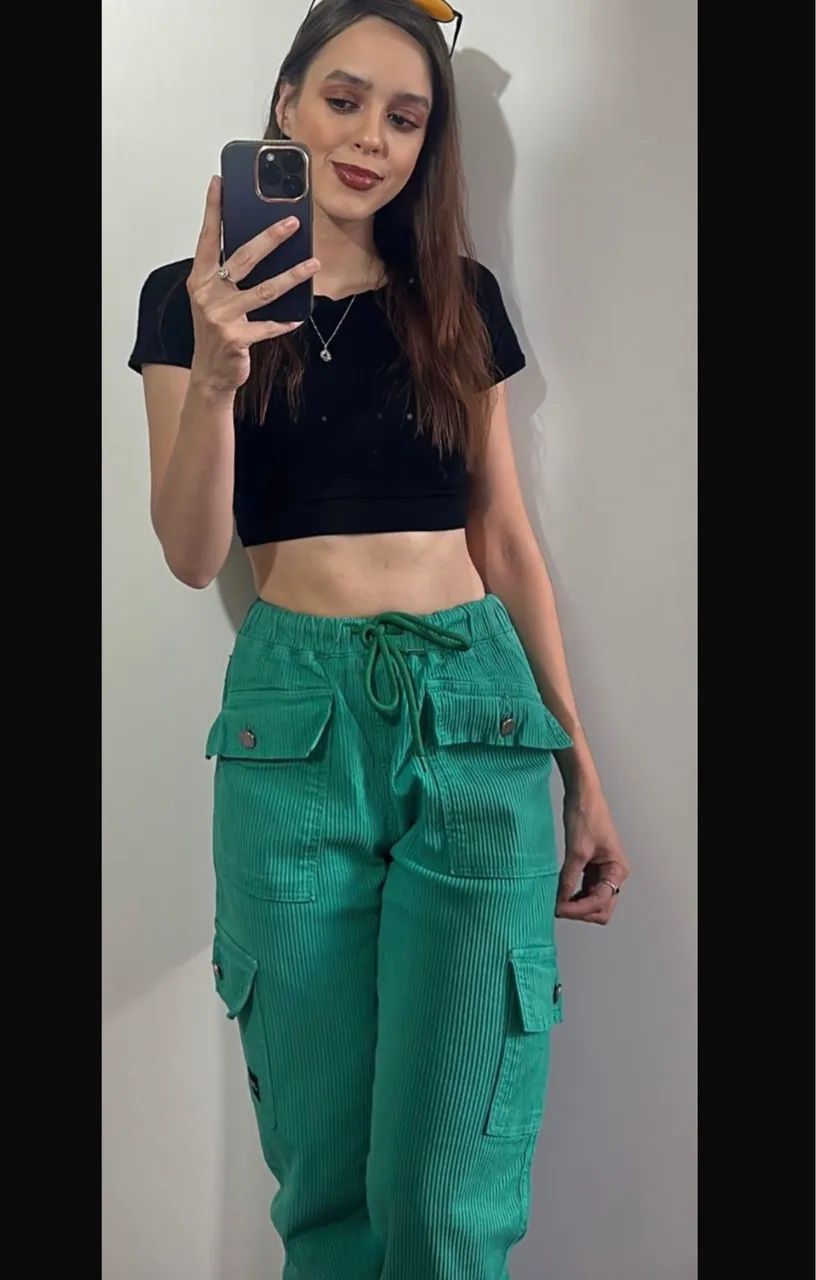 calça cargo baw clothing verde pp - Foto 3