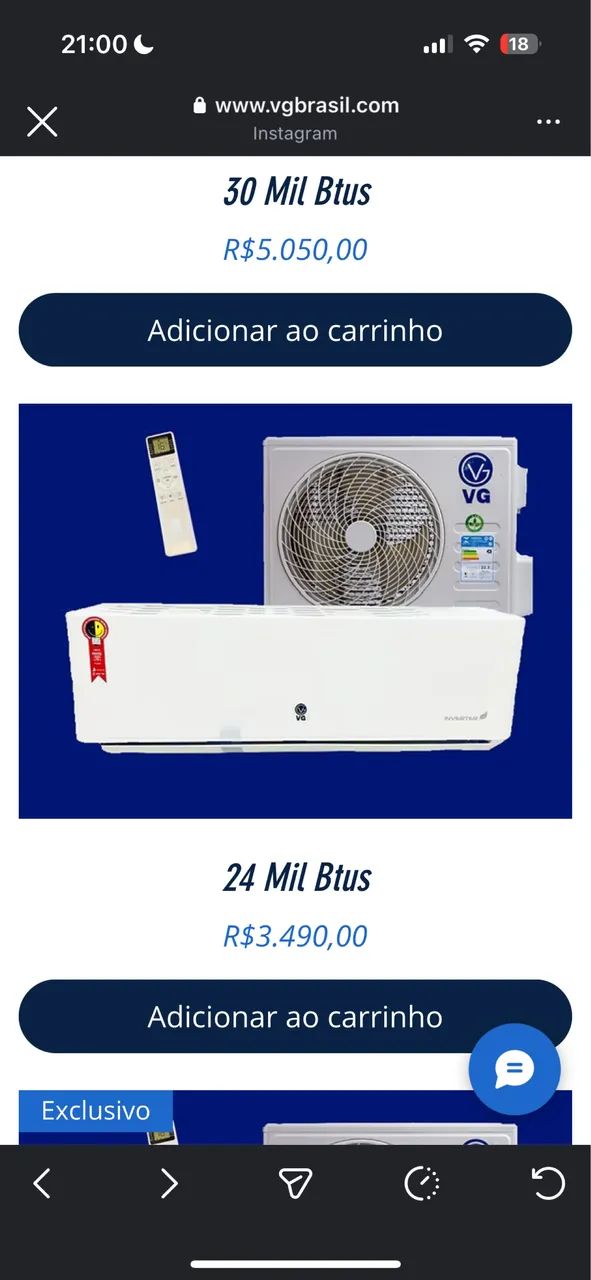 Ar Condicionado VG 12.000 BTUs e 24.000 BTUs Inverter - Ótimo Estado  - Foto 3