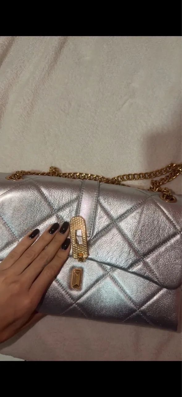Bolsa Tiracolo Prateada Arezzo - Foto 2
