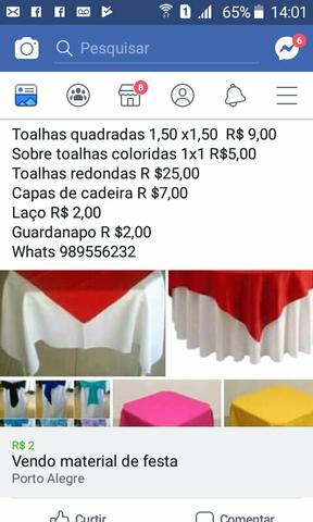Vendo toalhas, capas de cadeira com laços