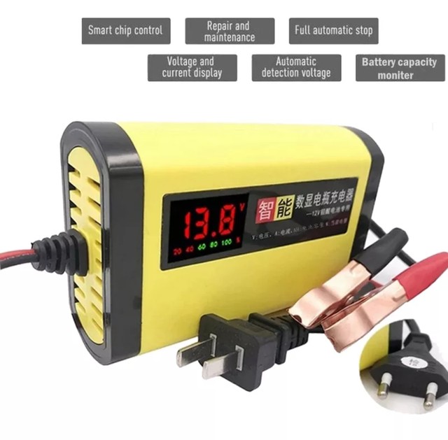 Carregador baterias chumbo/ácida 12V 2ah inteligente display Led bivolt-auto top