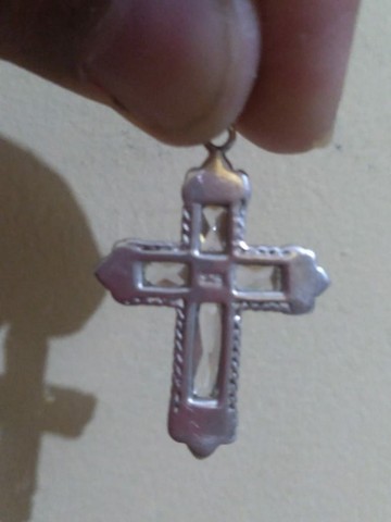 Crucifixo te prata antigo  - Foto 4