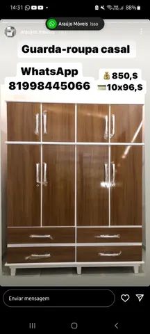 Cuida guarda-roupa casal novo 900$ frete grátis 