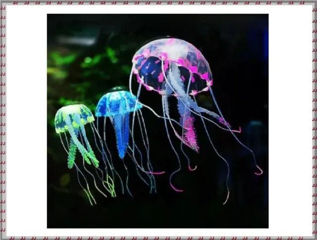 Água viva fluorescente com 15 cm x 5 cm em cores vibrantes  - Foto 5