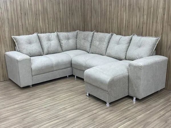 Sofá de Canto Gelo/ Suede - Foto 3