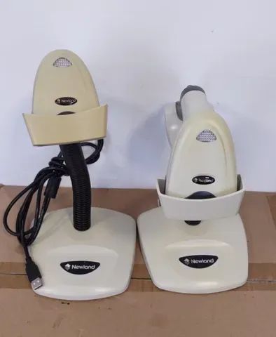 Kit com 2 leitores de códigos de barras USB com suporte