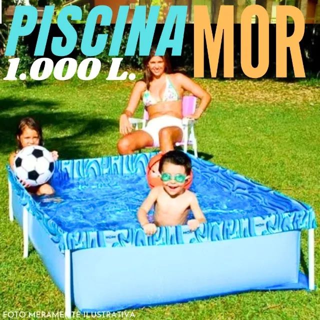 PISCINA RETANGULAR DE ARMAÇÃO 1.000 LITROS ESTRUTURAL METÁLICA EM PVC RESISTÊNTE. - Foto 4