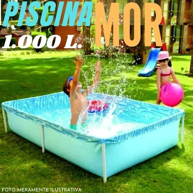 PISCINA RETANGULAR DE ARMAÇÃO 1.000 LITROS ESTRUTURAL METÁLICA EM PVC RESISTÊNTE. - Foto 3