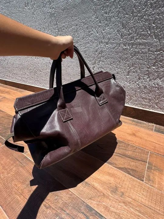 Mala de Viagem Couro Preta ou Marrom marca couro Brasil - Foto 5