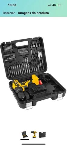 Furadeira Parafusadeira Vonder Impacto 3 * 8 12V A Bateria, AMARELO/PRETO