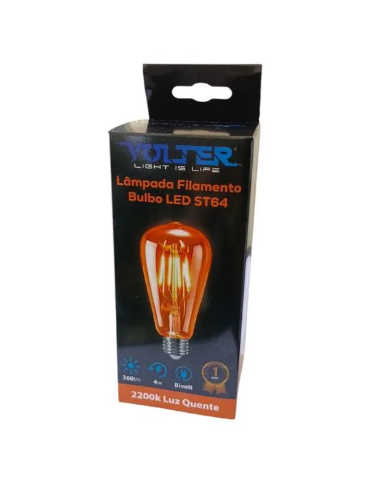 Lâmpada filamento bulbo Led ST64 2200k - VOLTER