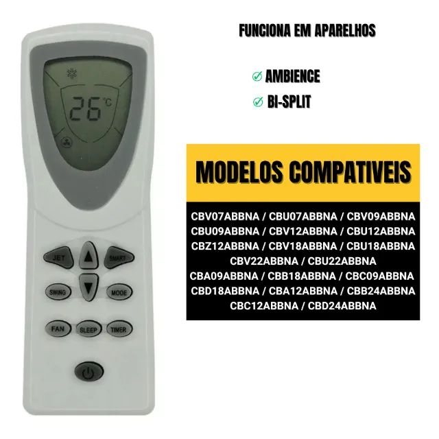 Controle Remoto Para Ar Condicionado Split Ambience Consul - Novo - Foto 2