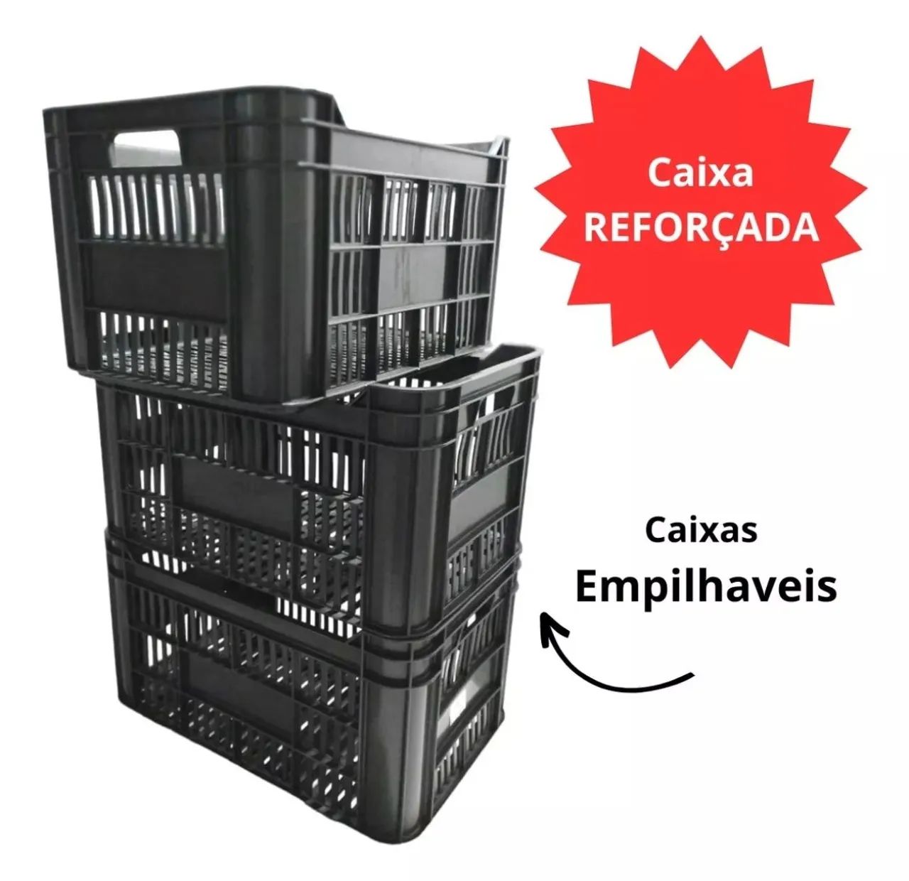 Promoção Final de ano Caixas plásticas novas organizadora , empilháveis em geral