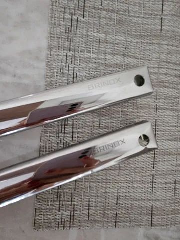 Barras de suporte inox Brinox 40cm para parede - 2 unidades - Foto 2