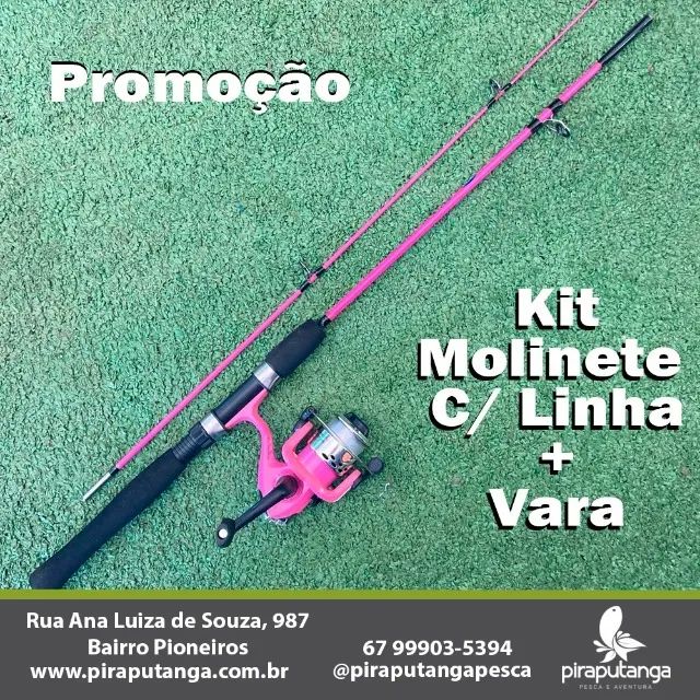 Kit Pesca Piraputanga Piau Piapara Tilápia Curimba Vara + Molinete c/ Linha - Foto 2