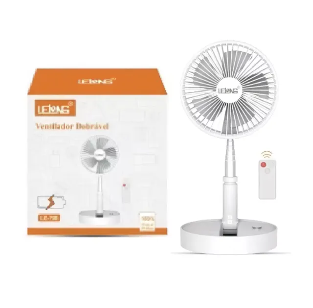MINI VENTILADOR DOBRAVEL AJUSTAVEL COM CONTROLE LELONG LE-790 ROSA