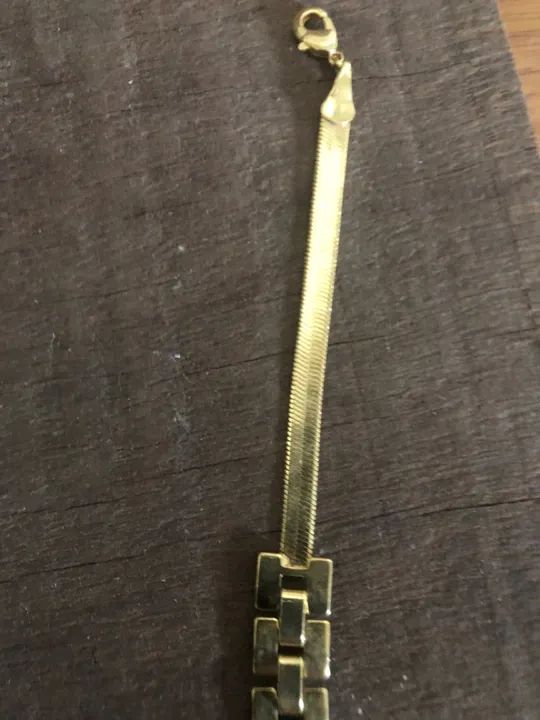 Pulseira de corrente fina em ouro 18k - Foto 4