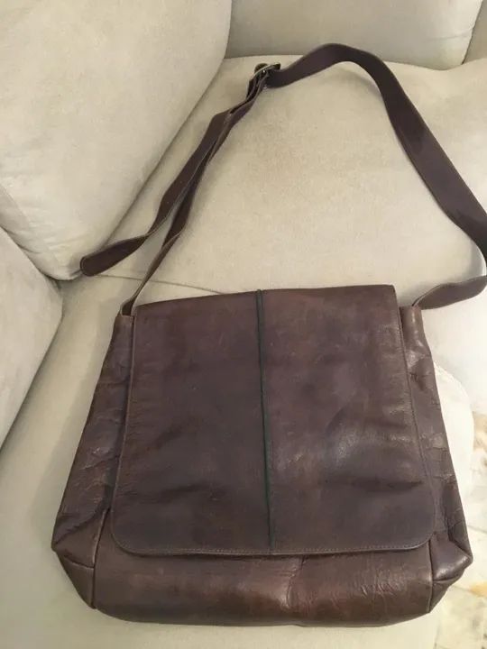 Bolsa em couro natural, cor marrom  - Foto 4