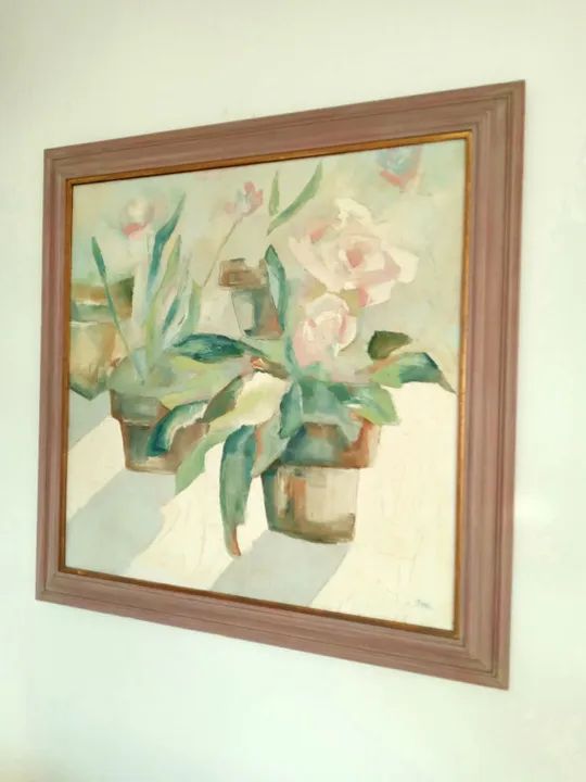 Belíssimo Quadro Óleo s/ Tela. Flores. Grande - Foto 3